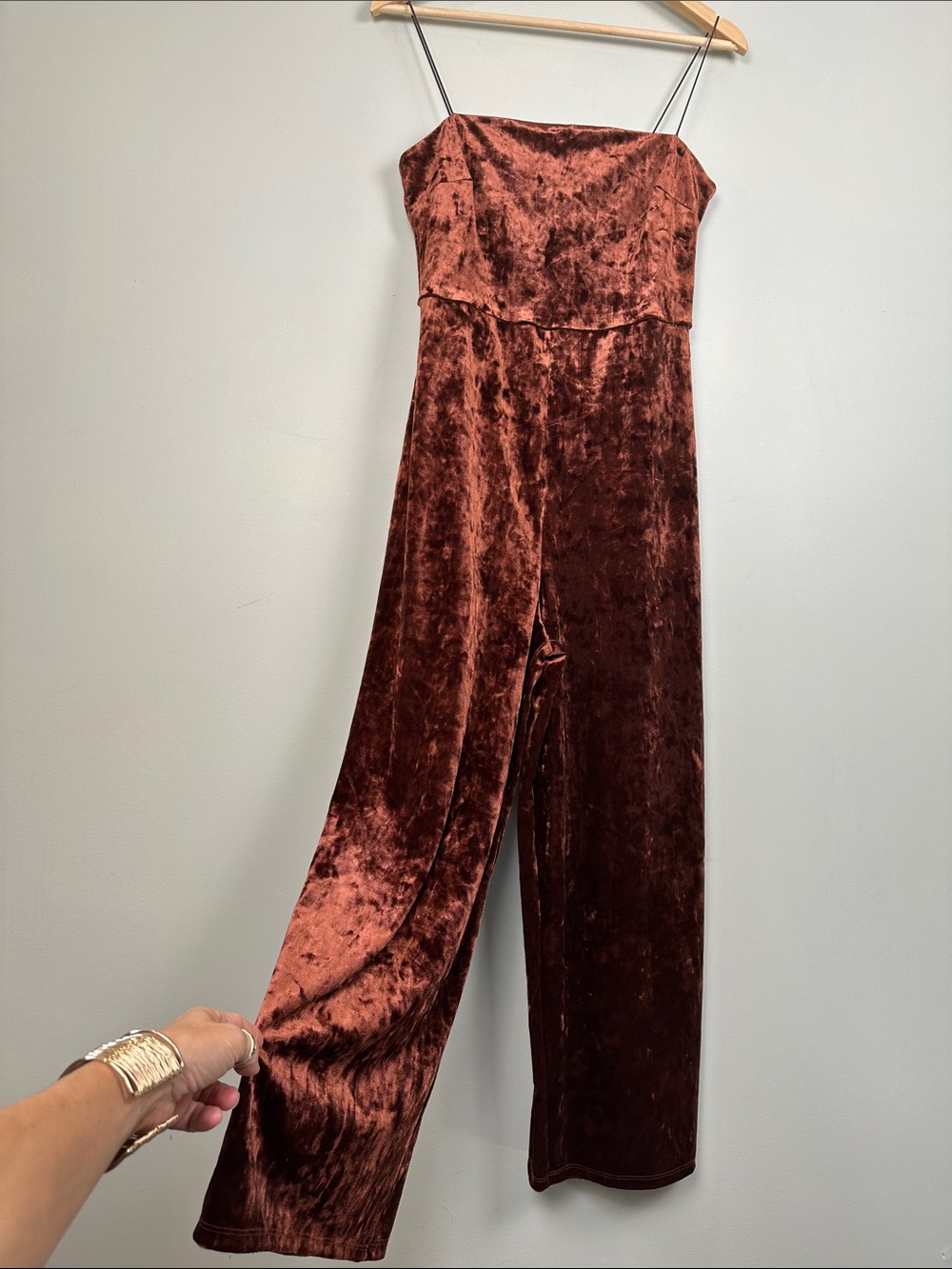 159. Dynamite Crushed velvet jumpsuit.
